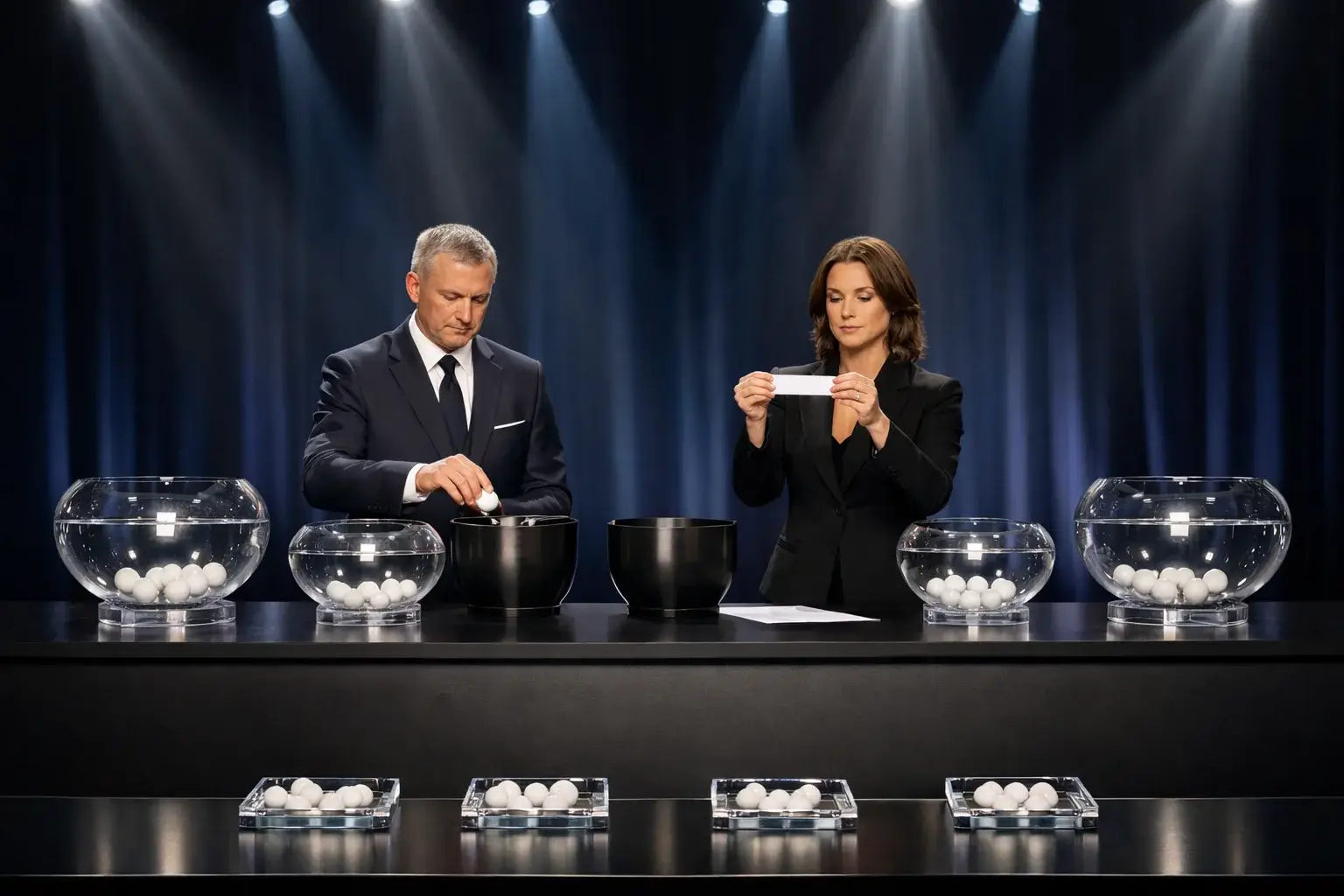 Sorteggio Champions League con palline e urne