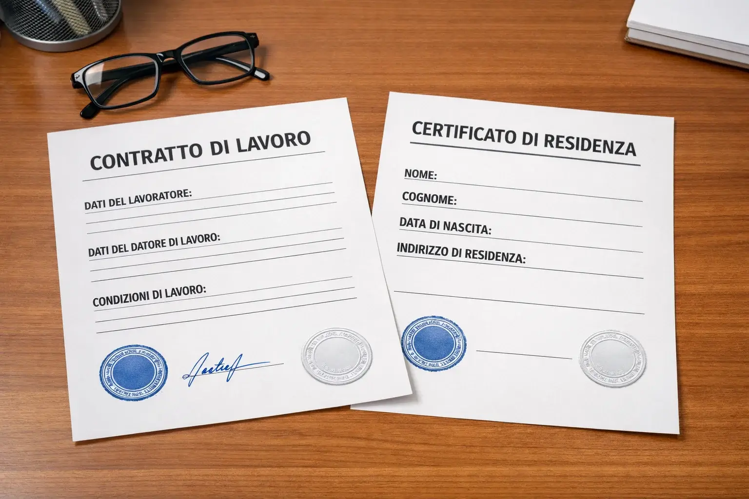 Documento ufficiale con timbro e certificazione