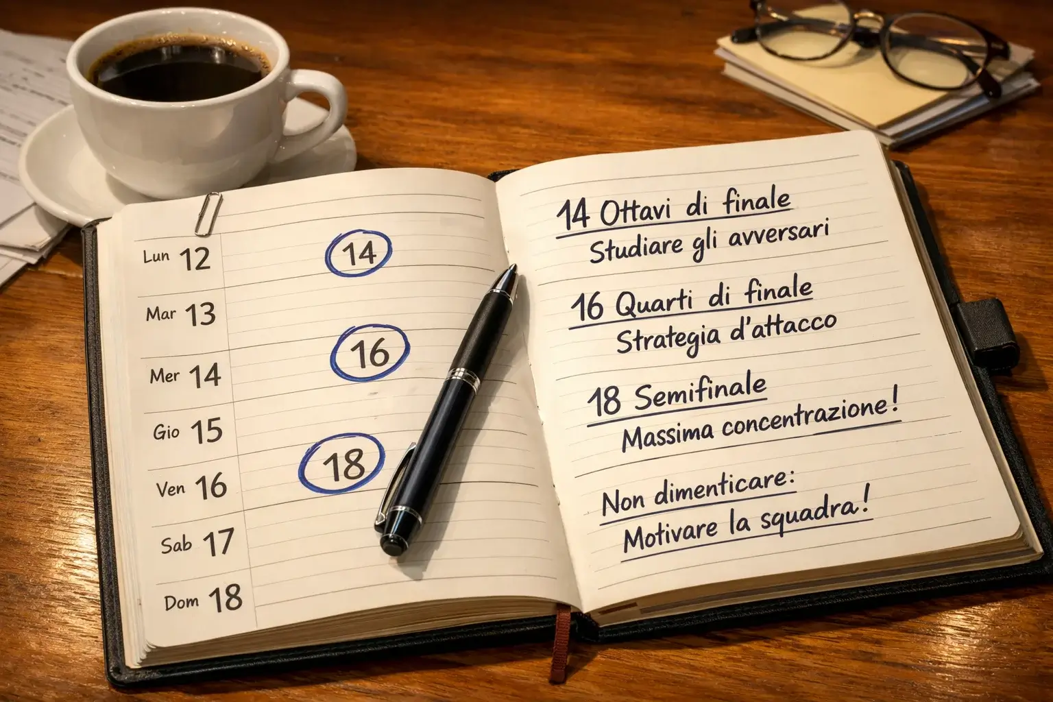 Calendario con date cerchiate e appunti